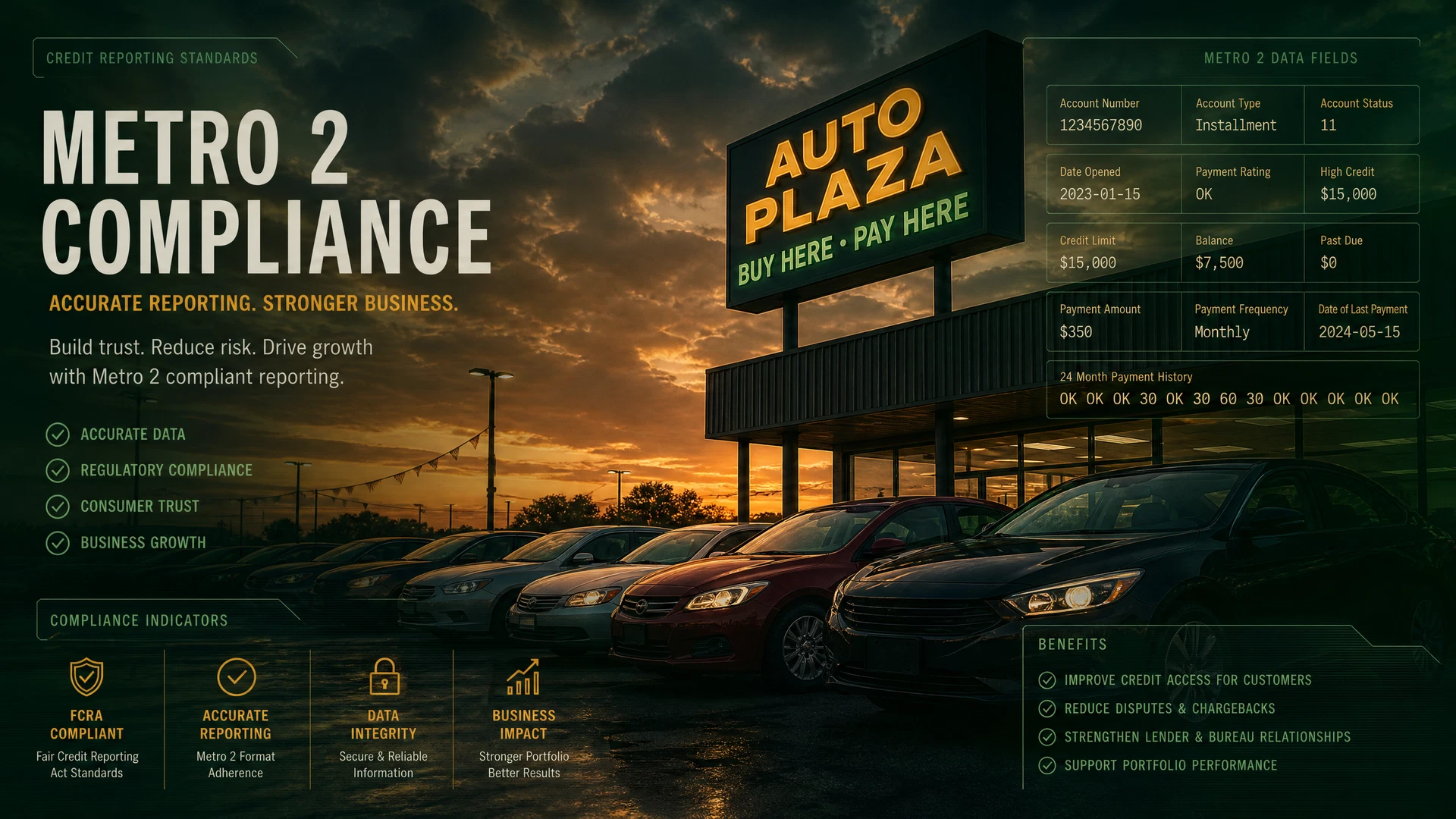 BHPH dealer using Metro 2 credit bureau reporting to reduce delinquencies